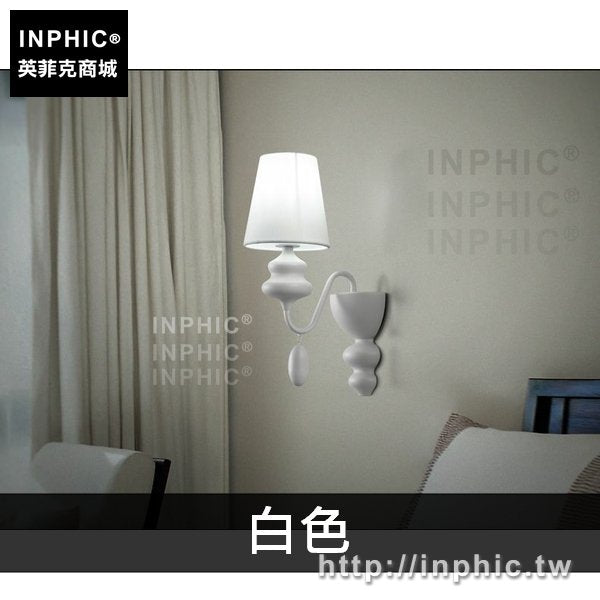 INPHIC-臥室北歐led壁燈走廊歐式布材美式燈具床頭燈客廳-白色