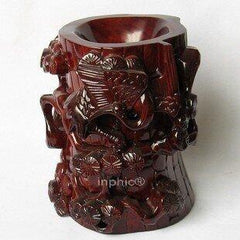 INPHIC-松鶴延年筆筒紅木工藝品 木雕家居擺飾 祝壽 特價