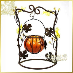 INPHIC-印度進口手工琉璃南瓜燭臺家居工藝品復古燭臺