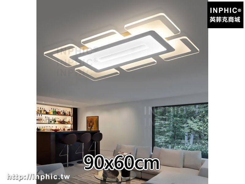 INPHIC-大廳簡約現代吸頂燈超薄遙控客廳燈臥室燈燈具長方形 -90x60cm