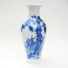 INPHIC-ZF-C105 景德鎮陶瓷 青花 三鹿圖 花瓶花器 工藝飾品 擺設