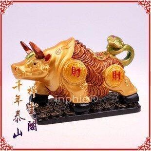 INPHIC-開運 開光樹脂金錢牛招財旺勢牛旺市牛華爾街牛小型擺件招財旺市