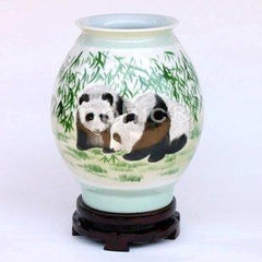 INPHIC-粉彩瓷 景德鎮手繪熊貓陶瓷瓶 創意