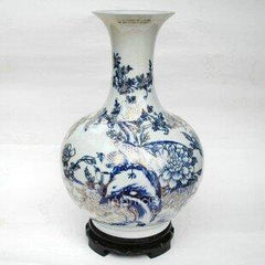 INPHIC-ZF-B811 景德鎮 描金青花手繪錦上添花賞瓶陶瓷花瓶 復古擺設