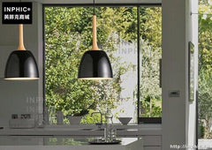 INPHIC- 北歐廚房吊燈現代簡約吧臺餐廳玄關過道鐵藝木藝單頭小吊燈