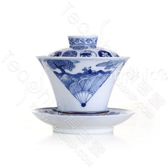 INPHIC-手繪青花 五良大甫 功夫茶具 整套茶具 蓋碗 品杯