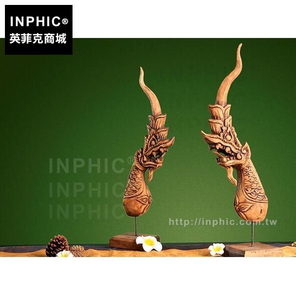 INPHIC-東南亞龍鳳角桌面擺飾工藝品泰國木頭雕刻裝飾品擺設