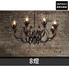 INPHIC-美式懷舊服裝店餐廳複古工業風吊燈燈具客廳酒吧鐵藝網咖-8燈