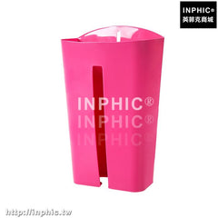 INPHIC-超市塑膠袋購物袋整理收納盒垃圾袋收納架壁掛紙巾盒置物廚房抽取-玫紅色