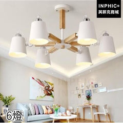 INPHIC-書房臥室客廳吸頂燈實木北歐簡約燈具LED燈條餐廳-6燈