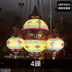 INPHIC-吊燈彩色酒店土耳其餐館玻璃網咖波西米亞咖啡廳-4頭