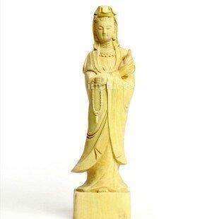 INPHIC-東陽黃楊木雕 家居風水擺設紅木工藝品 觀音菩薩擺飾