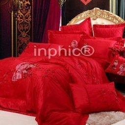 INPHIC-全棉貢緞提花繡花 多十件套 喜結良緣大紅喜慶