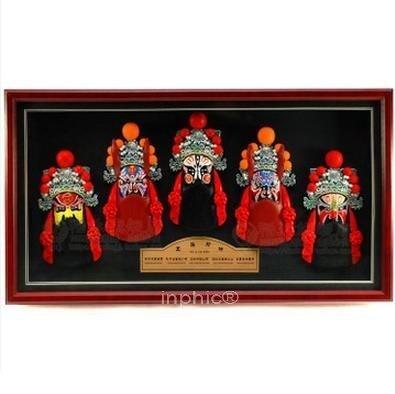 INPHIC-五路財神 陶瓷浮雕臉譜相框式家居客廳酒店開業裝飾壁掛 節日