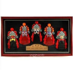 INPHIC-五路財神 陶瓷浮雕臉譜相框式家居客廳酒店開業裝飾壁掛 節日