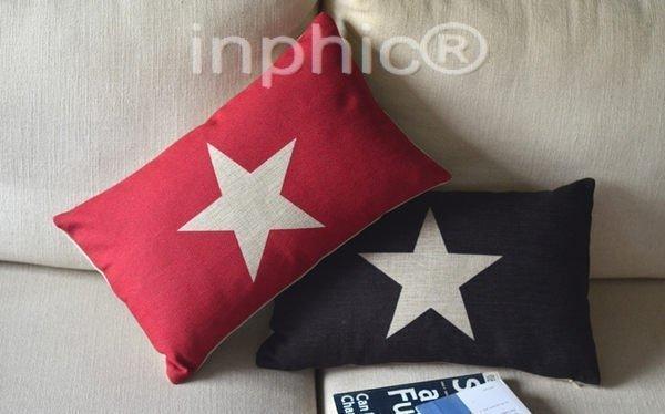 INPHIC-北歐英倫 五角星 亞麻 抱枕 靠墊 30cm x 50cm 共兩款