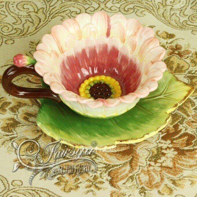 INPHIC-歐式家居裝飾品新房擺飾 小雛菊陶瓷咖啡杯杯盤套裝