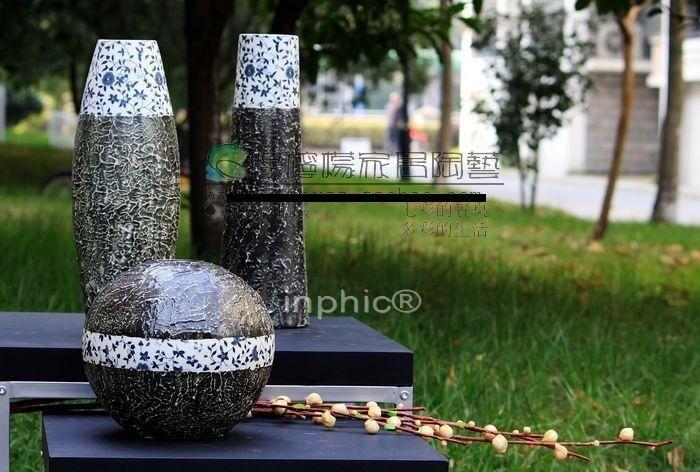 INPHIC-落地 時尚 擺飾 陶瓷花瓶 三件套 石 落地花瓶 大花瓶清場處理