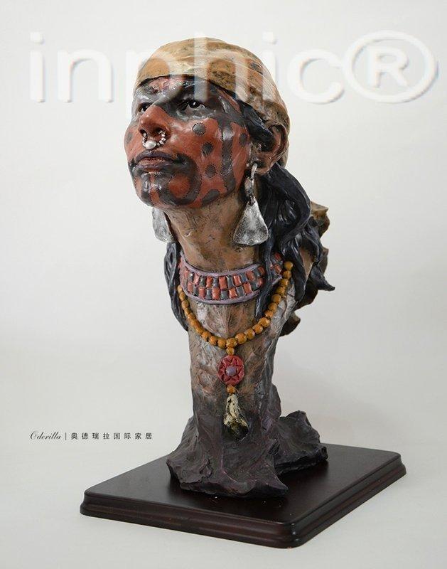 INPHIC-印第安瑪雅部落英雄擺飾 美式家居會所創意人物裝飾品
