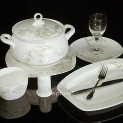 INPHIC-景德鎮瓷器陶瓷餐具56件瓷套裝碗盤子玉牡丹餐具