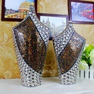 INPHIC-歐式銀色蜂巢陶瓷花瓶 落地大花瓶 新時尚家居生活館