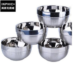 INPHIC-不鏽鋼碗雙層隔熱防燙嬰兒米飯碗泡麵碗餐具碗-直徑13cm