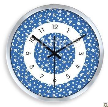 INPHIC-靜音鐘 客廳臥室藍印花布 小碎花