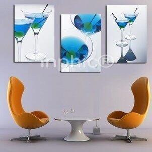 INPHIC-高級餐廳裝飾畫 酒店壁畫 走廊版畫賓館無框畫三聯高腳杯