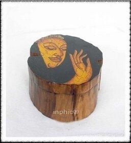 INPHIC-東南亞風格異國風情進口手工藝木雕彩繪佛面收納首飾盒煙灰缸