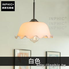 INPHIC-飯廳中式小吊燈單燈彩色玻璃燈罩餐廳吊燈蓮花復古懷舊-白色