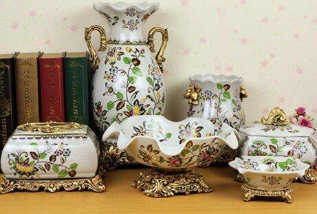 INPHIC-歐式裂紋陶瓷果盤 赫本宮廷復古高檔果盆 客廳茶幾奢華擺件