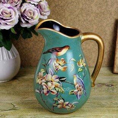 INPHIC-歐美鄉村風格 花鳥復古手繪陶瓷花器 花壺瓶