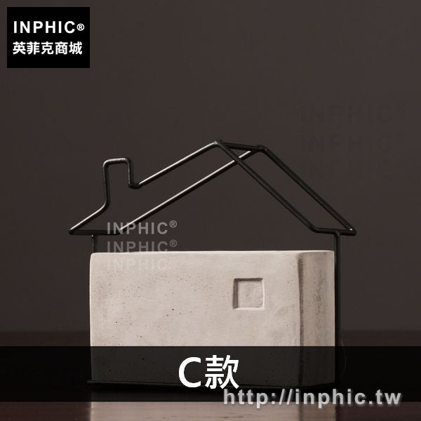 INPHIC-餐桌裝飾品客廳北歐擺件現代水泥花瓶鐵藝電視櫃插花-C款