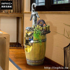 INPHIC-風水輪假山花園客廳大型落地流水噴泉水景擺飾室內魚池-