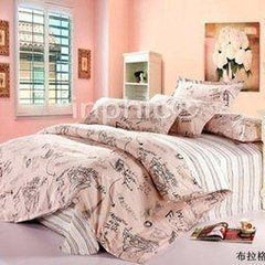 INPHIC-全棉斜紋條紋格子純色四件套 純棉被套床上四件套