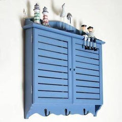 INPHIC-藍色百葉電錶箱 裝飾箱 遮擋箱 地中海風裝飾 壁飾 壁掛 弱電箱