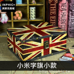 INPHIC-做舊國旗米字旗木盒英倫道具復古收納盒櫥窗擺飾木箱老式-小米字旗小款