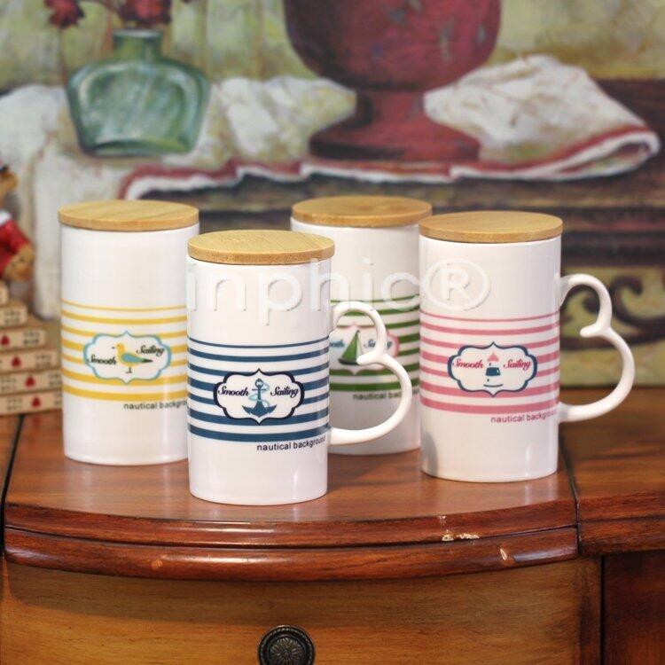 INPHIC-海洋風 牛奶杯馬克杯陶瓷杯 四色混 創意陶瓷杯