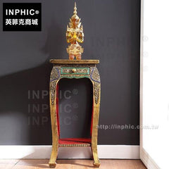 INPHIC-彩繪方幾泰式角幾附抽屜方形邊幾傢俱東南亞