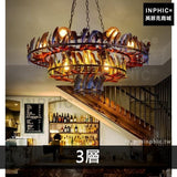 INPHIC-吊燈羽毛吧臺複古酒吧餐廳裝飾工業風服裝店燈具懷舊鐵藝-3層