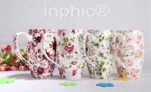 INPHIC-大款牛奶杯 玉瓷水杯 超大容量 田園風格花插 附蓋附湯匙