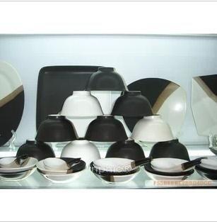 INPHIC-景德鎮陶瓷餐具 優級56頭陶瓷套裝 個性黑白陶藝餐具 個性