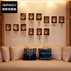 INPHIC-東南亞酒店壁飾泰國十二星座鐵藝壁掛式燭臺會所別墅