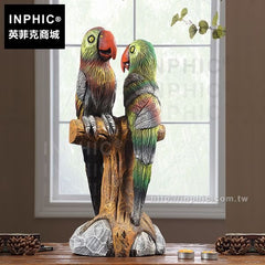 INPHIC-動物擺飾鸚鵡裝飾泰國桌面裝飾擺設擺飾木雕客廳擺設