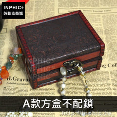 INPHIC-仿古禮物家居桌面復古擺設納包裝拍攝道具木盒-A款方盒不配鎖