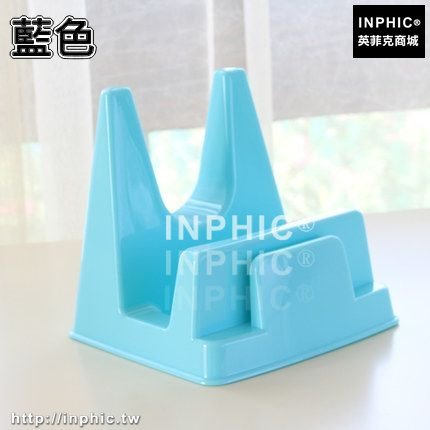 INPHIC-廚房用品置物架餐具瀝水收納架帶接水盤鍋蓋架刀架菜板架砧板架-藍色