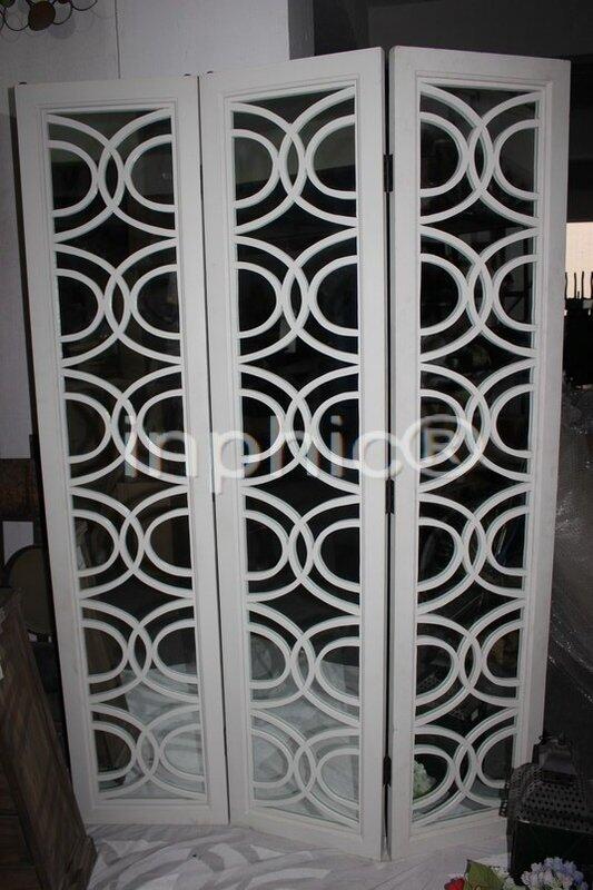 INPHIC-鄉村田園風格特色木質工藝 帶鏡面3扇屏風 折屏