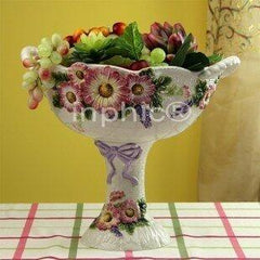 INPHIC-紫嫣紅陶瓷高腳水果碗水果盤飾品新房擺飾家居飾品