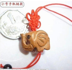INPHIC-宗教 開光桃木大象吊墜項鏈桃木掛件鑰匙扣 吸財大象避邪