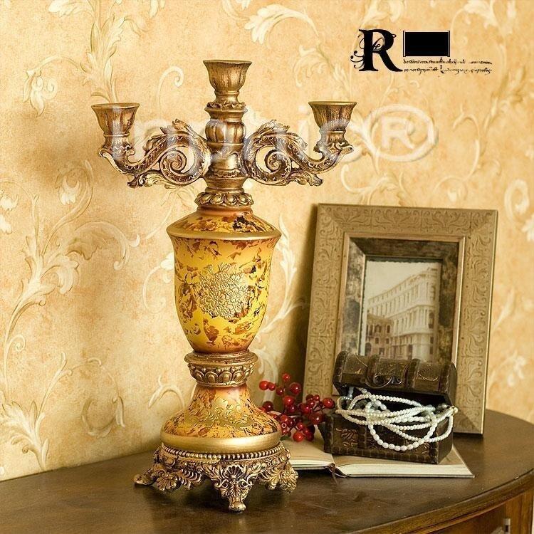 INPHIC-歐式古典宮廷 柯若弗歐式複古三頭燭臺 家居裝飾擺飾